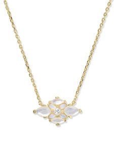 Abbie Gold Crystal Short Pendant Necklace 