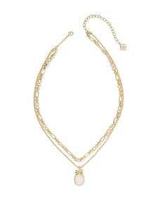 Daphne Bow Gold Multi Strand Necklace 