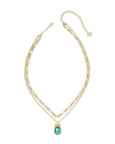 Daphne Bow Gold Multi Strand Necklace 