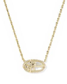 Elisa Bow Gold Short Pendant Necklace 