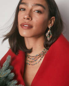 Abbie Gold Crystal Statement Earrings 