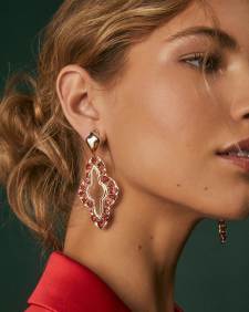 Abbie Gold Crystal Statement Earrings 