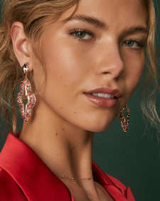 Abbie Gold Crystal Statement Earrings 