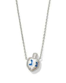 Dreidel Silver Short Pendant Necklace 