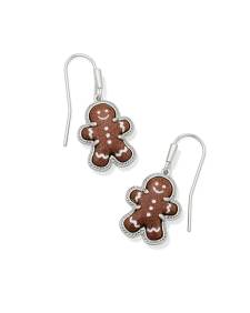 Gingerbread Silver Drop Earrings 