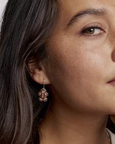 Gingerbread Silver Drop Earrings 