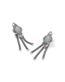 Abbie Oxidized Sterling Silver Fringe Convertible Drop Earrings