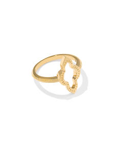 Abbie Open Frame 18k Yellow Gold Vermeil Band Ring