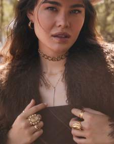 Havana Vintage Gold Cocktail Ring in Iridescent Abalone