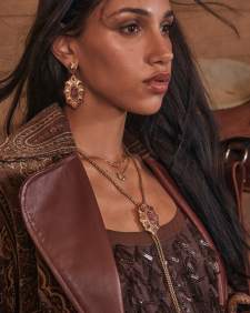 Bria Vintage Gold Statement Earrings