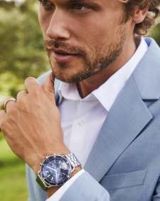 Beck Stainless Steel 44mm Chronograph Watch in Blue