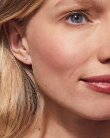 Tiny Ari Heart Sterling Silver Diamond Stud Earrings