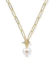 Sasha Heart Gold Link and Chain Necklace 