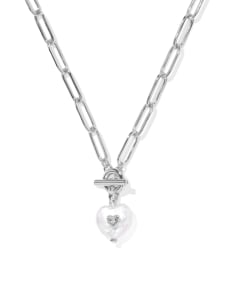 Sasha Heart Silver Link and Chain Necklace 