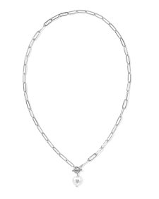 Sasha Heart Silver Link and Chain Necklace 