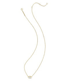 1 ct Lab Grown White Diamond Custom Elisa Pendant Necklace in 14k Yellow Gold