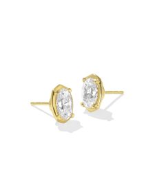 2 ct Lab Grown White Diamond Custom Elisa Stud Earrings in 14k Yellow Gold