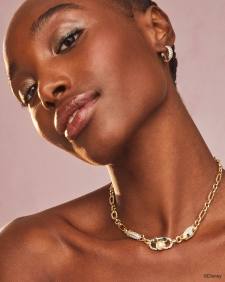 Disney | Kendra Scott Gold Mickey Mouse Crystal Chain Necklace in White Mix