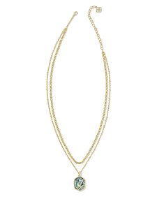 Daphne Gold Coral Frame Multi Strand Necklace in Abalone