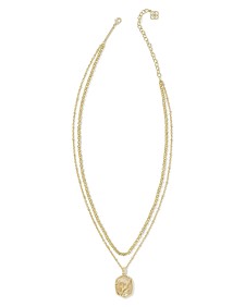 Daphne Coral Frame Multi Strand Necklace