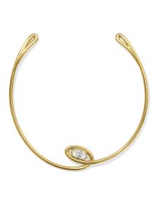 Myles Vintage Gold Crystal Collar Necklace in White CZ