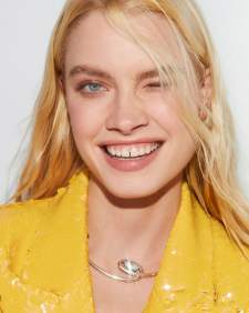 Myles Vintage Silver Crystal Collar Necklace in White CZ