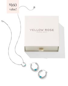 Noble Vintage Silver Horseshoe Gift Set of 2 in Variegated Dark Teal Magnesite