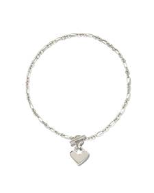 Heart Padlock Chain Bracelet in Sterling Silver