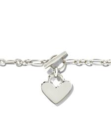 Heart Padlock Chain Bracelet in Sterling Silver