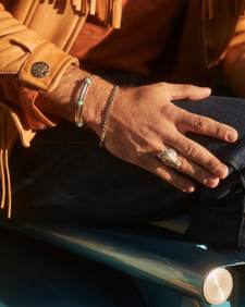 Beau Oxidized Sterling Silver Band Ring in Smoky Quartz