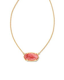Elisa 18k Gold Vermeil Pendant Necklace in Pink Rhodochrosite
