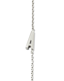 Letter A Inline Initial Necklace in Sterling Silver