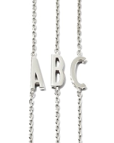 Letter Inline Initial Necklace in Sterling Silver
