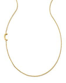 Letter C Inline Initial Necklace in 18k Gold Vermeil