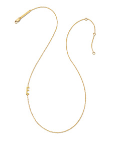 Letter E Inline Initial Necklace in 18k Gold Vermeil