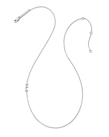 Letter E Inline Initial Necklace in Sterling Silver