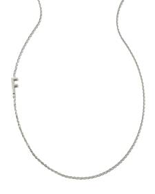 Letter F Inline Initial Necklace in Sterling Silver