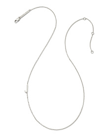 Letter J Inline Initial Necklace in Sterling Silver