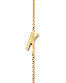 Letter K Inline Initial Necklace in 18k Gold Vermeil