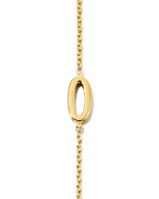 Letter O Inline Initial Necklace in 18k Gold Vermeil