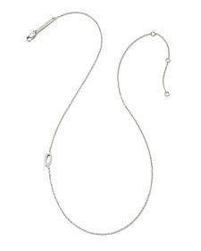 Letter Q Inline Initial Necklace in Sterling Silver