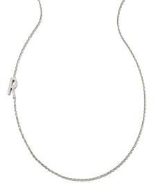 Letter R Inline Initial Necklace in Sterling Silver