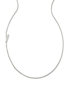 Letter V Inline Initial Necklace in Sterling Silver