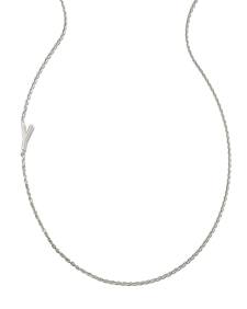 Letter Y Inline Initial Necklace in Sterling Silver