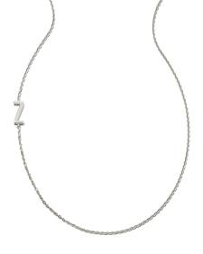 Letter Z Inline Initial Necklace in Sterling Silver