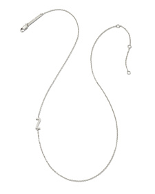 Letter Z Inline Initial Necklace in Sterling Silver