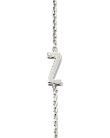 Letter Z Inline Initial Necklace in Sterling Silver