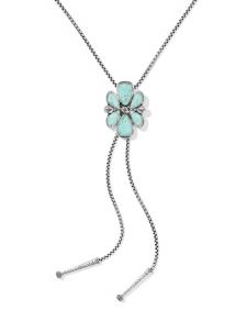 Jamie Vintage Silver Statement Bolo Necklace