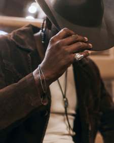 Weston Oxidized Sterling Silver Chain Bracelet 