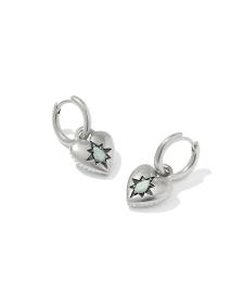 Adia Heart Sterling Silver Huggie Earrings 